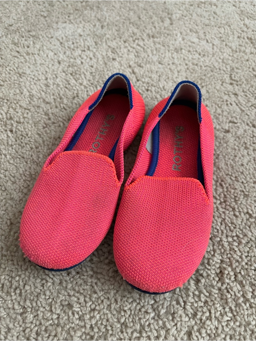 Rothy's Kids Neon Coral Slip-On Sneakers